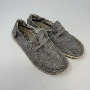 Hey Dude Grey Wendy Linen Slip-On Shoes Size Women’s 7